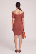 Cable Knit Off The Shoulder Dress