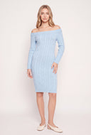Cable Knit Off The Shoulder Dress