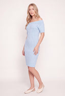 Cable Knit Off The Shoulder Dress