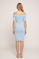 Cable Knit Off The Shoulder Dress