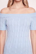 Cable Knit Off The Shoulder Dress