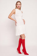 Sleeveless Pleated Mini Dress