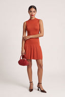 Sleeveless Pleated Mini Dress