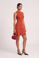 Sleeveless Pleated Mini Dress