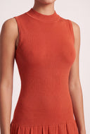 Sleeveless Pleated Mini Dress