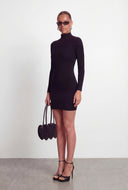 Mock Neck Mini Sweater Dress