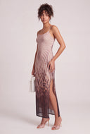 Patterned Mesh Cami Maxi Dress