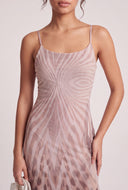 Patterned Mesh Cami Maxi Dress