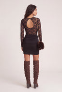 Lace Long Sleeve Mini Dress
