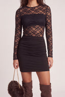 Lace Long Sleeve Mini Dress