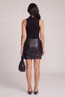 Vegan Leather Tie Front Mini Dress