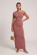 Ainslee Ruched One Shoulder Maxi Dress