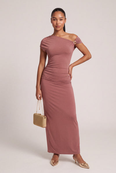 Ainslee Ruched One Shoulder Maxi Dress