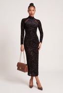 Zebra Mesh Maxi Dress