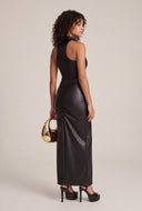 Vegan Leather Racerback Maxi Dress