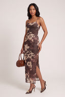 Floral Mesh Cami Maxi Dress