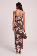 Floral Mesh Cami Maxi Dress