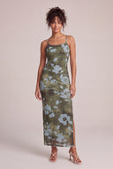 Floral Mesh Cami Maxi Dress