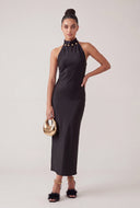 Jessa Beaded Halter Maxi Dress