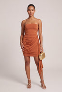 Draped Asymmetrical Tube Dress