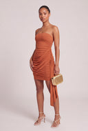 Draped Asymmetrical Tube Dress