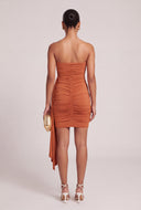 Draped Asymmetrical Tube Dress