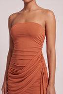 Draped Asymmetrical Tube Dress
