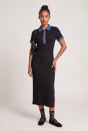 Contrast Polo Maxi Dress