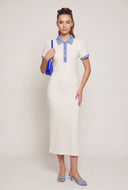 Contrast Polo Maxi Dress