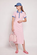 Contrast Polo Maxi Dress