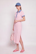 Contrast Polo Maxi Dress