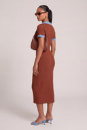 Contrast Polo Maxi Dress