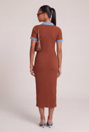 Contrast Polo Maxi Dress