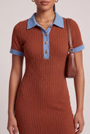 Contrast Polo Maxi Dress