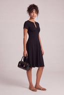 Notch Neck Midi Dress