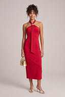 Scarf Halter Maxi Dress