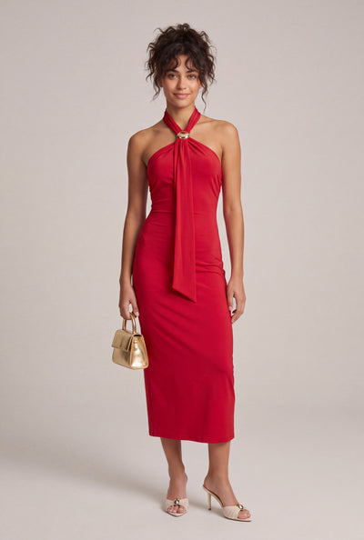 Scarf Halter Maxi Dress
