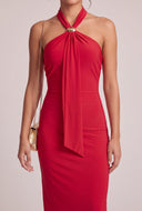Scarf Halter Maxi Dress