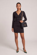 Textured Long Sleeve Mini Dress