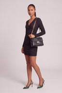 Textured Long Sleeve Mini Dress