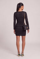 Textured Long Sleeve Mini Dress
