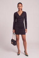 Textured Long Sleeve Mini Dress