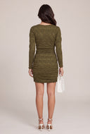 Textured Long Sleeve Mini Dress
