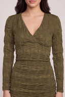 Textured Long Sleeve Mini Dress