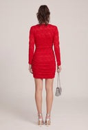 Textured Long Sleeve Mini Dress