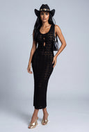 Crochet Keyhole Midi Dress