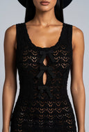 Crochet Keyhole Midi Dress