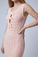 Crochet Keyhole Midi Dress