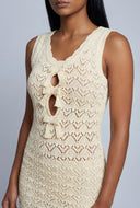 Crochet Keyhole Midi Dress