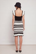 Patterned Flutter Sleeve Dress